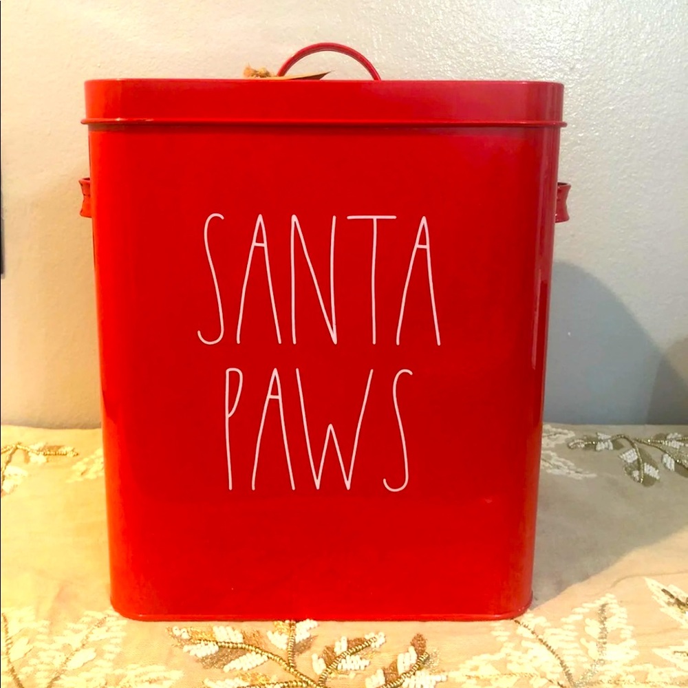 RAE DUNN SANTA PAWS Canister